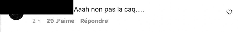 Commentaire Instagram.
