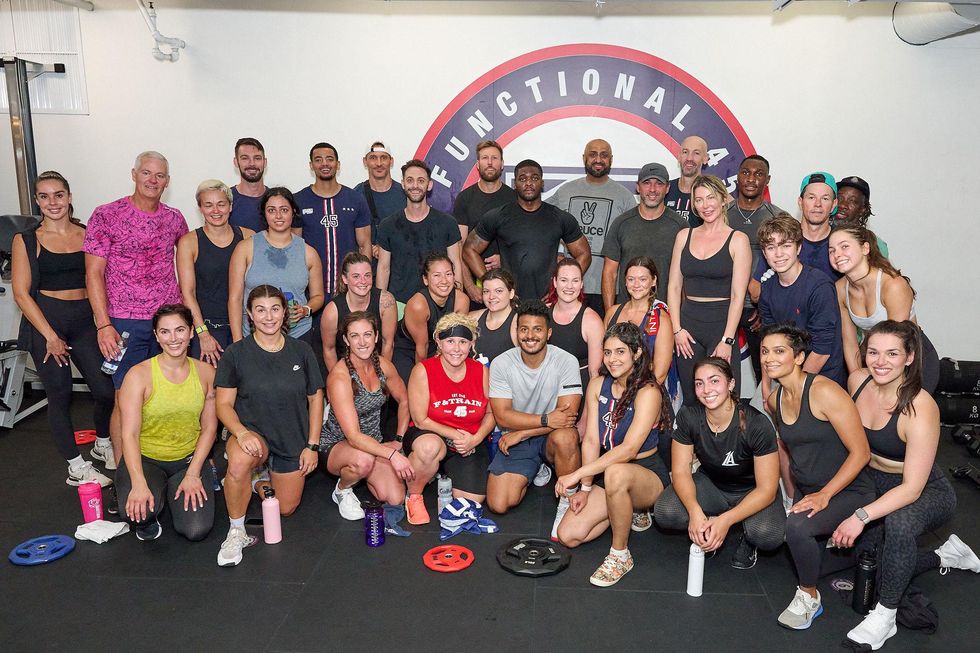 9:30 a.m. class at F45 Yorkville with Mark Wahlberg.