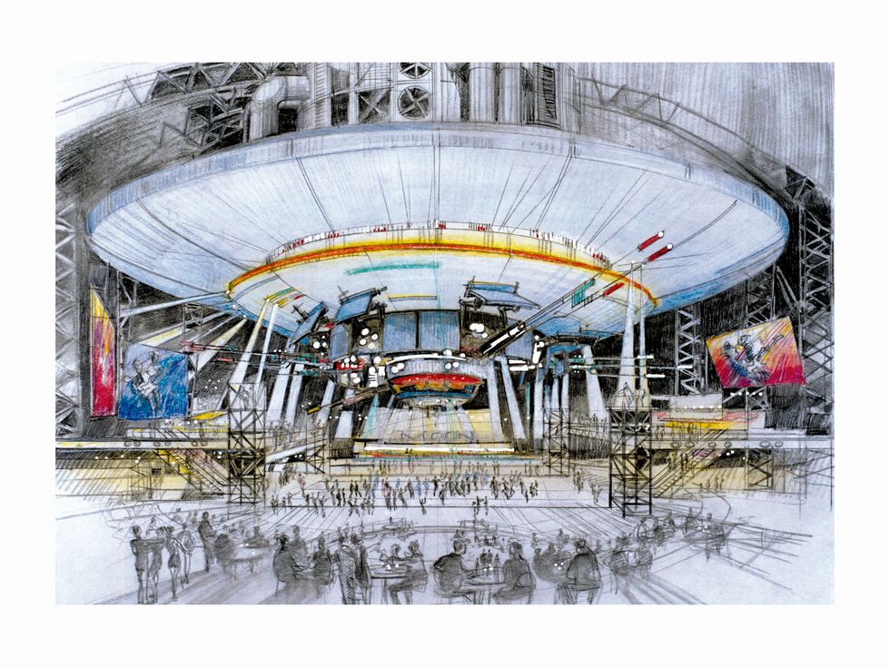 A sketch of a nightclub in the Moon Resort.