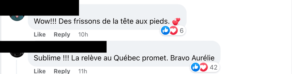 Commentaires sur Facebook.