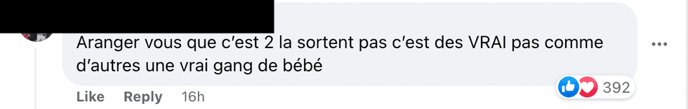 Commentaire sur Facebook.