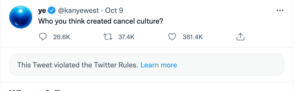 The tweet that was removed.