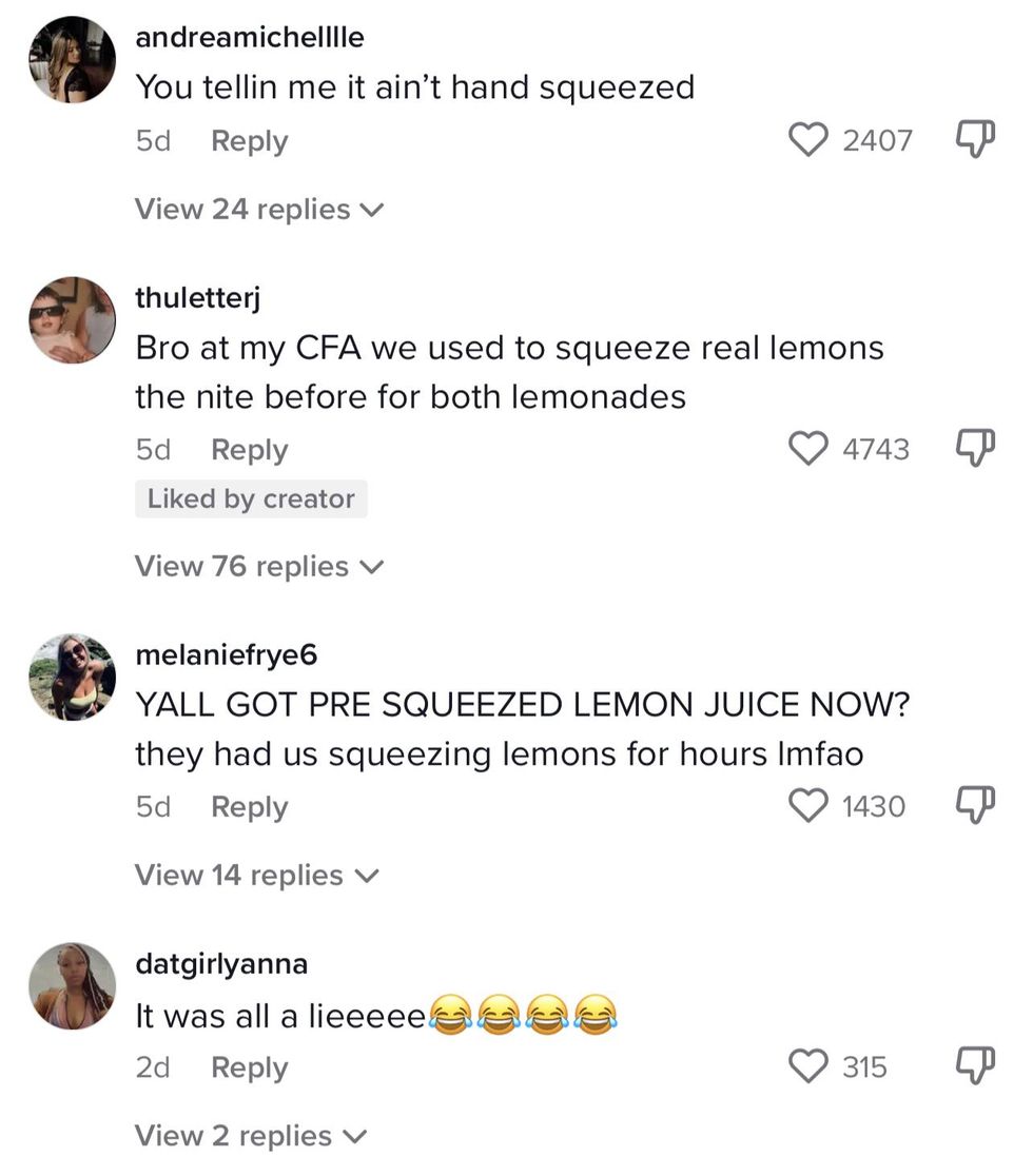 The comment section on @slimeball.ceey TikTok video.