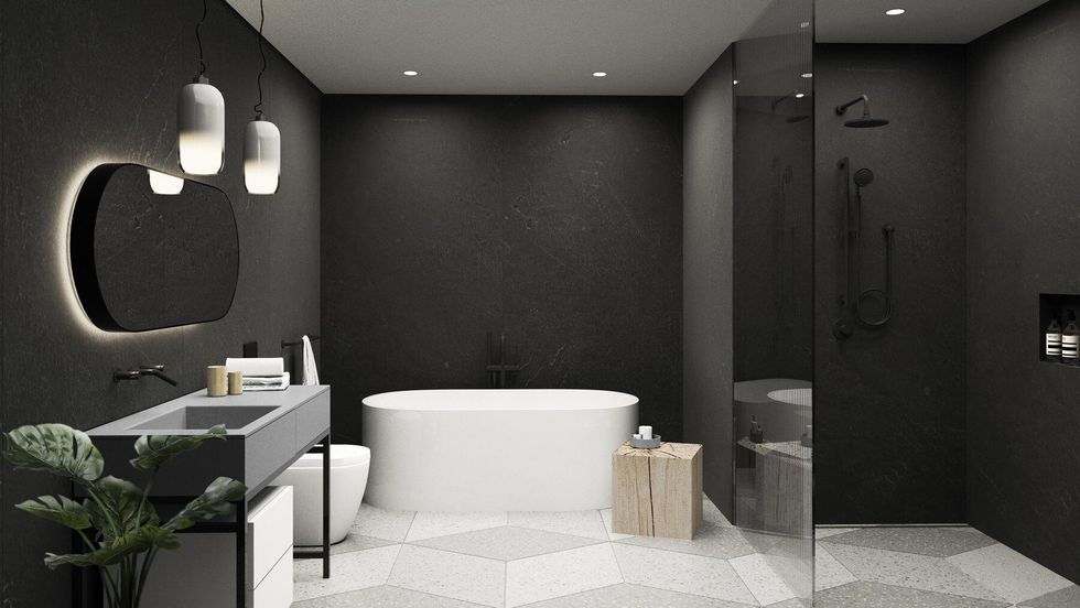 Renderings of the bathroom.