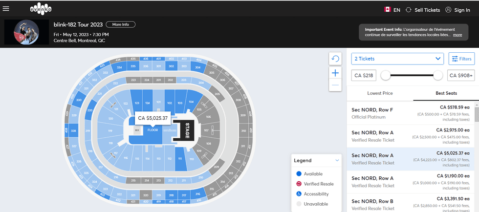 Billets pour Blink-182 \u00e0 Montr\u00e9al