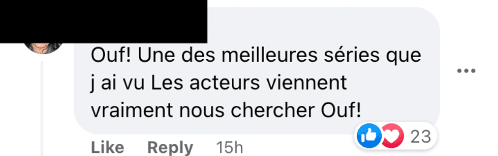 Commentaire sur Facebook.