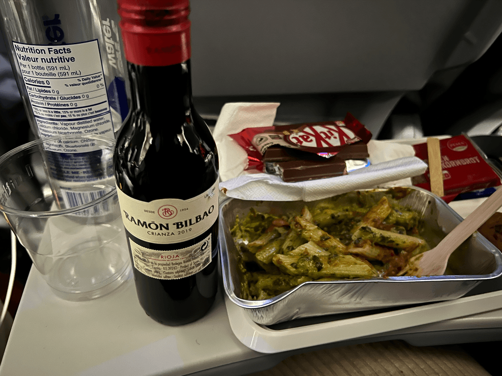 Meal on the Halifax to Frankfurt flight.