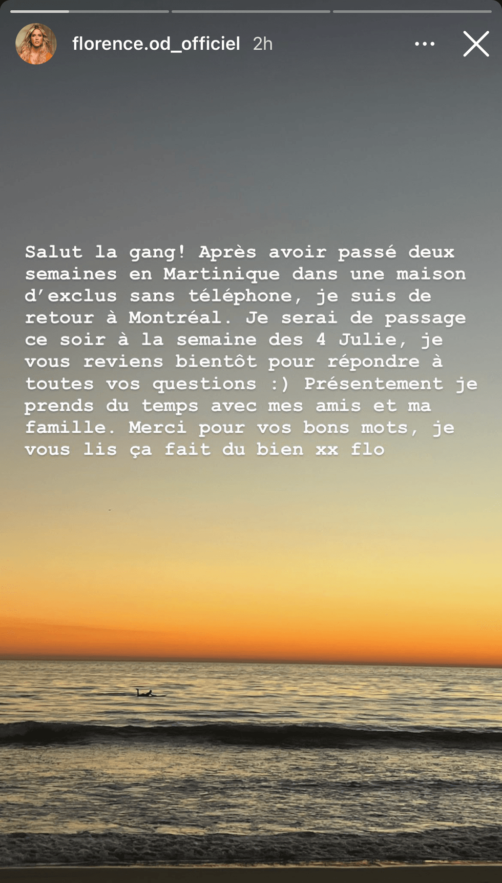 Florence d'OD est de retour au Qu\u00e9bec.