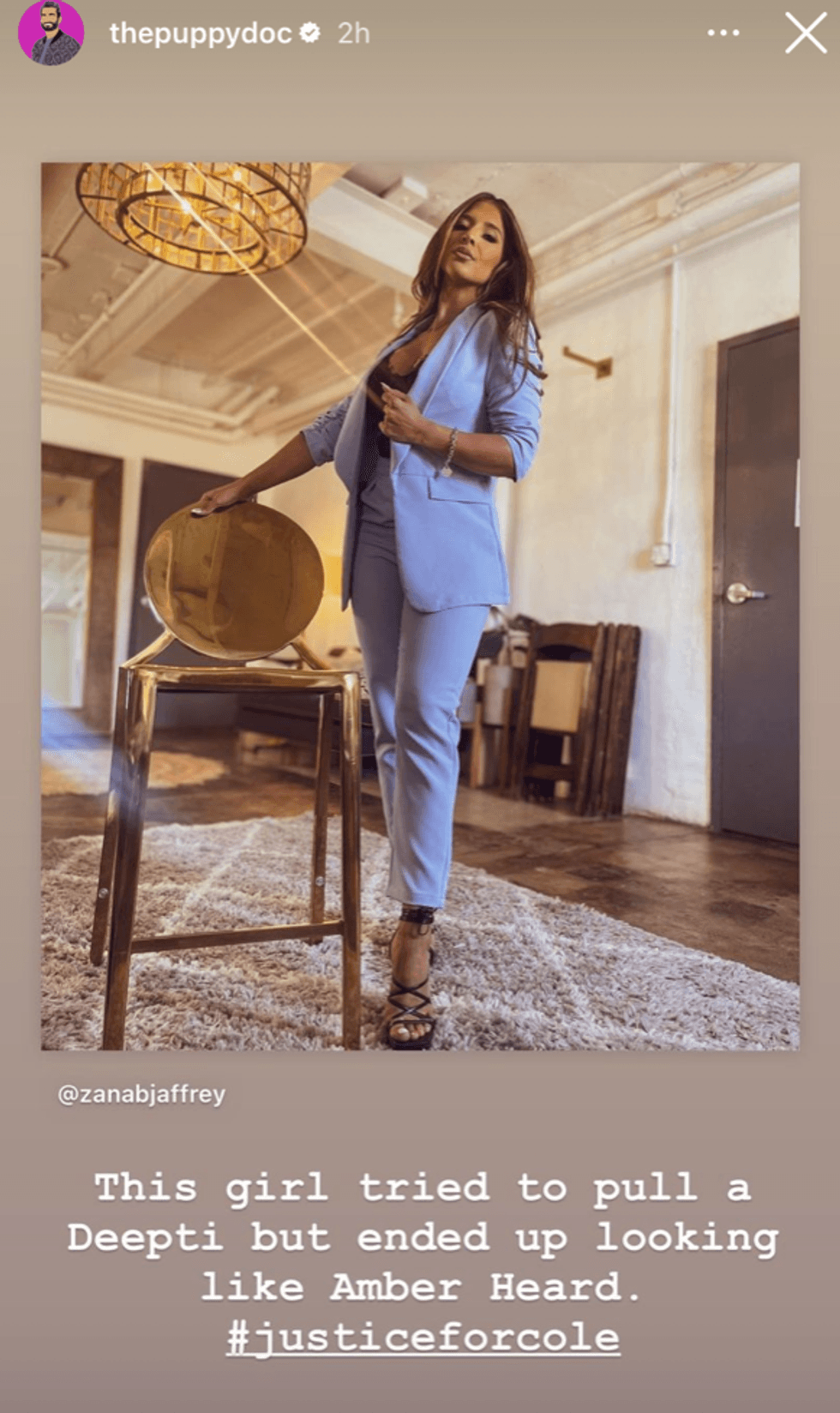 Shake Chatterjee in response to Zanab Jaffrey's Instagram post.