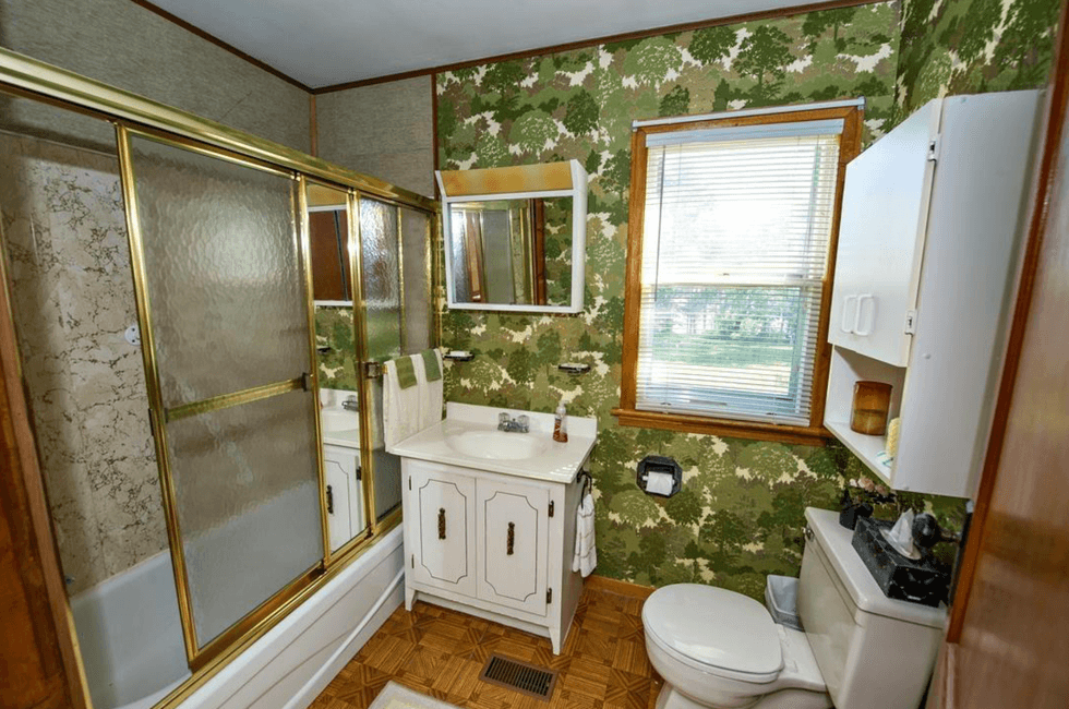 The bathroom.