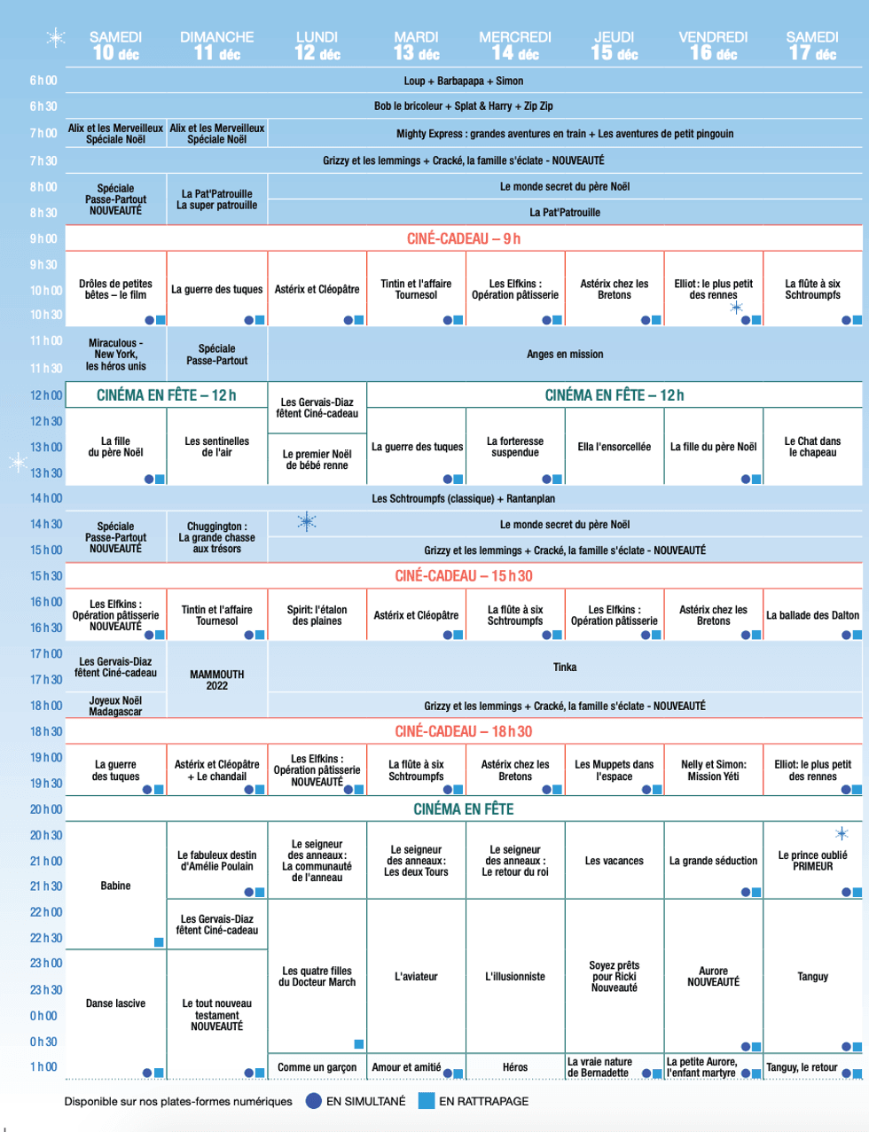Programmation Cin\u00e9-Cadeau et Cin\u00e9ma en F\u00eate de T\u00e9l\u00e9-Qu\u00e9bec.