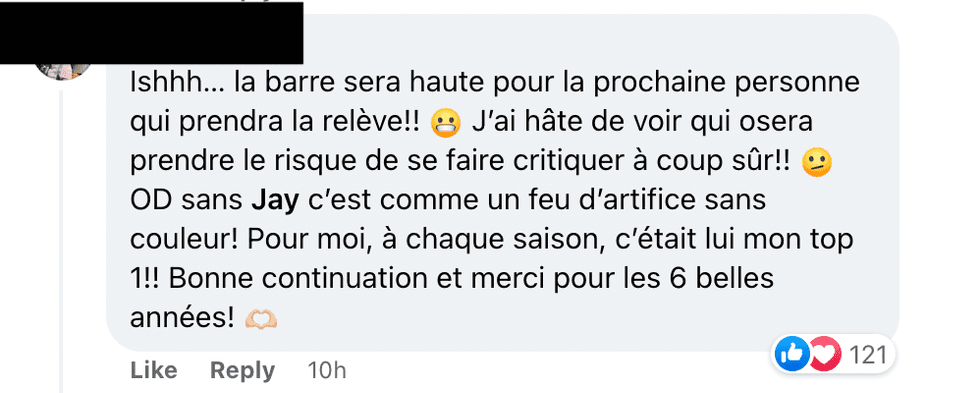 Commentaire sur Facebook.