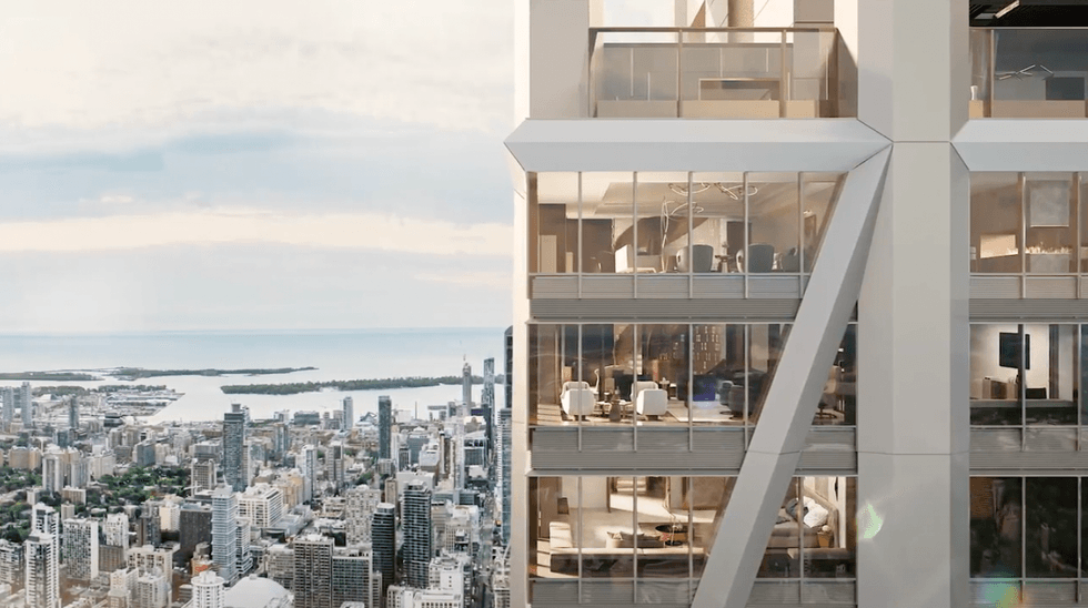 Renderings of the outside of the 4-level condo.