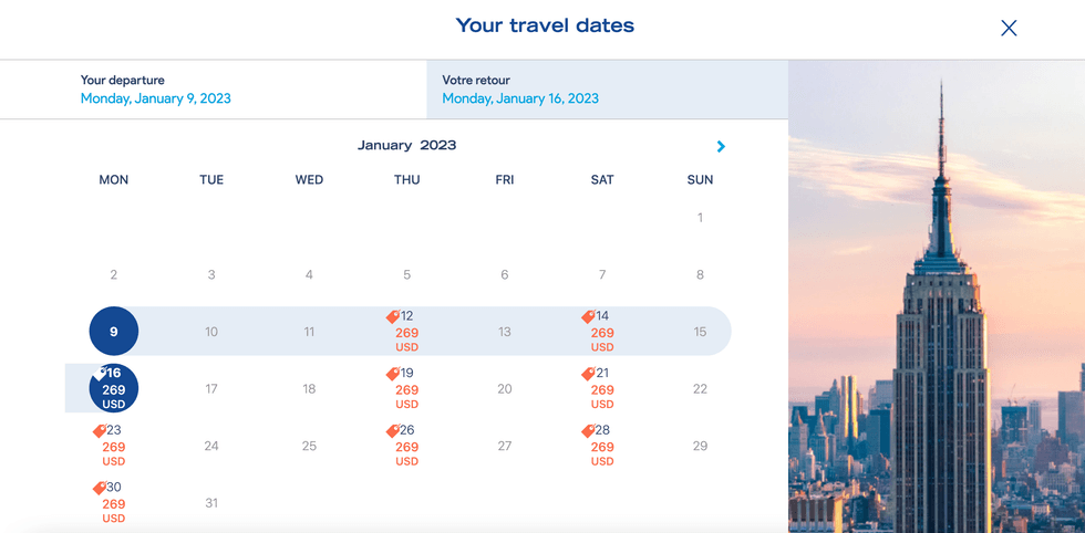 Flight prices from Miami to Paris roundtrip.