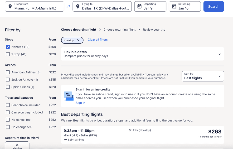Flights From Miami to Dallas.