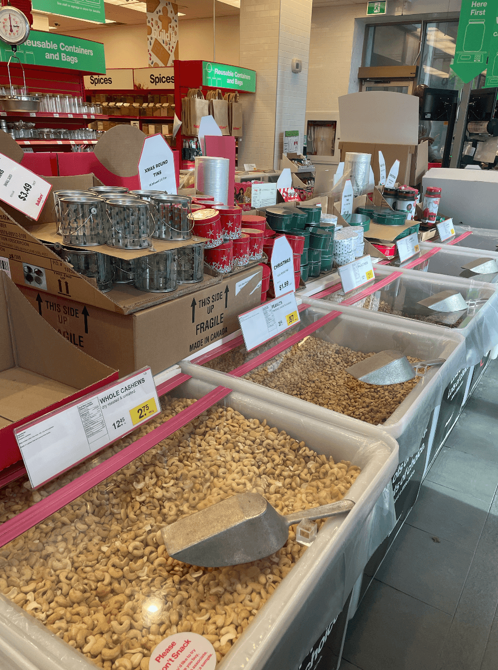Nuts at Bulk Barn.