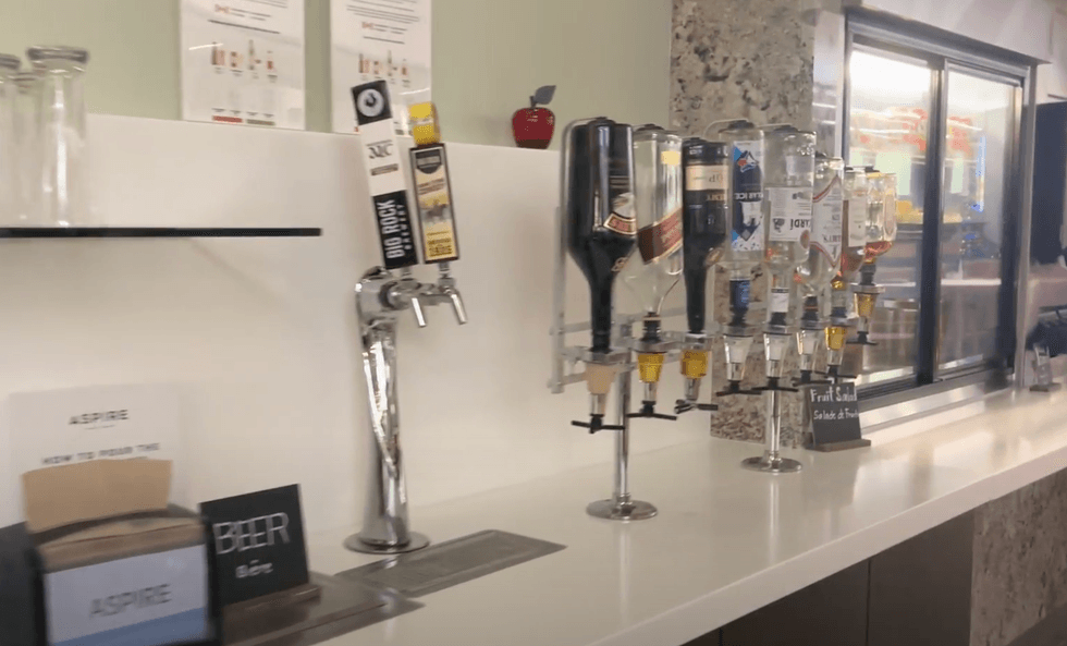 The bar at the Aspire Lounge.