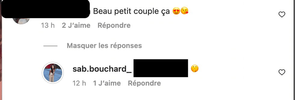 Commentaire sur Instagram.