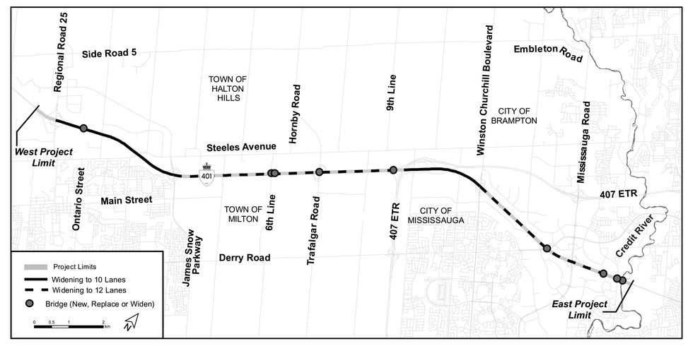 A map of the highway expansion