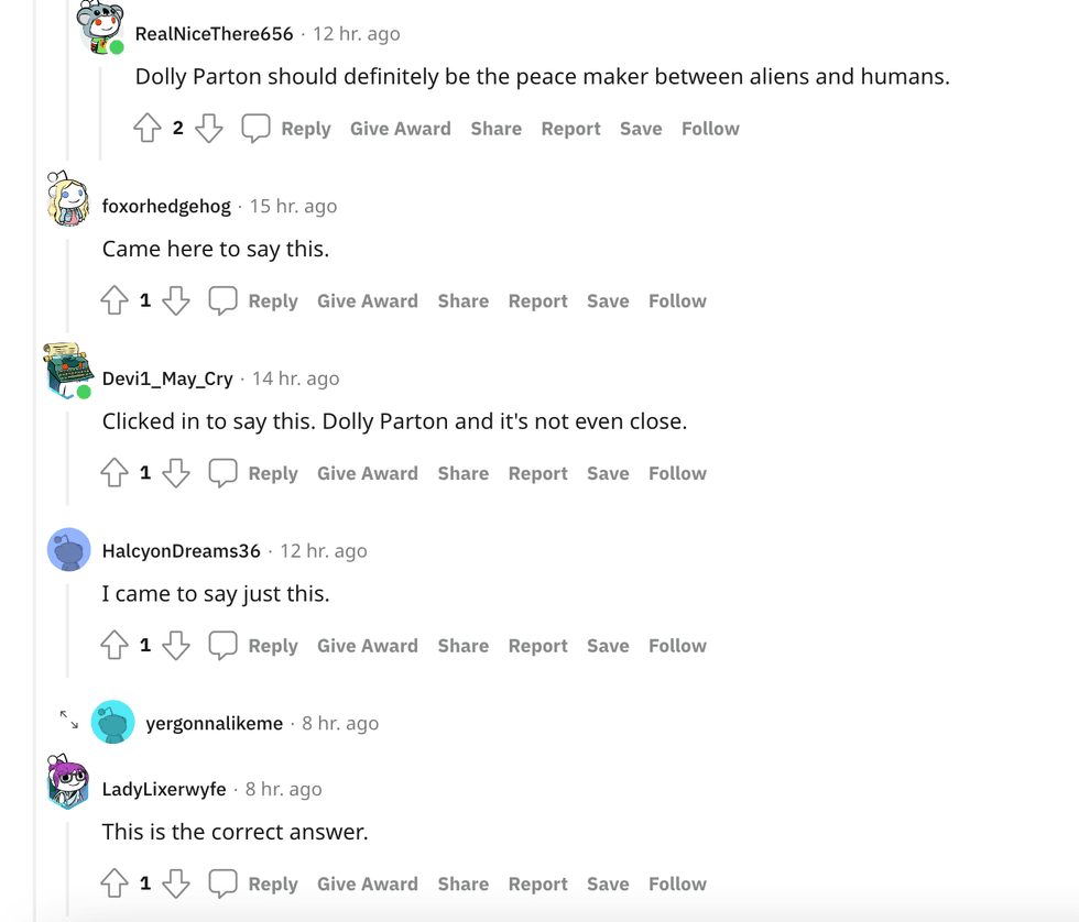 A part of the thread on the r/AskReddit post.