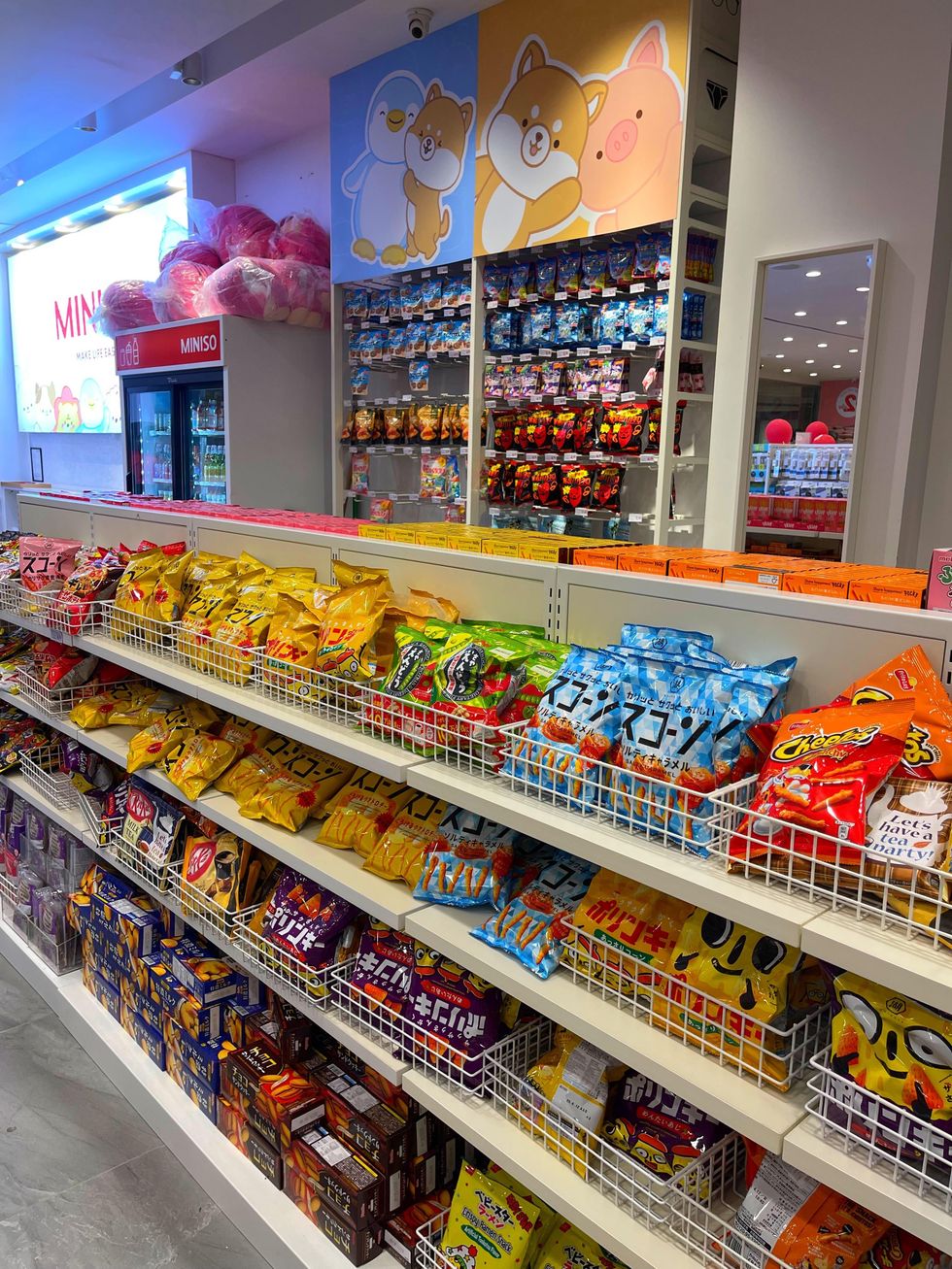 \u200bMINISO snacks and beverages.