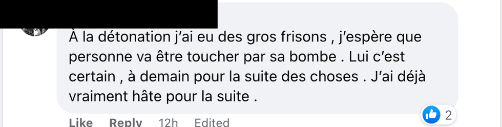 Commentaire sur Facebook.