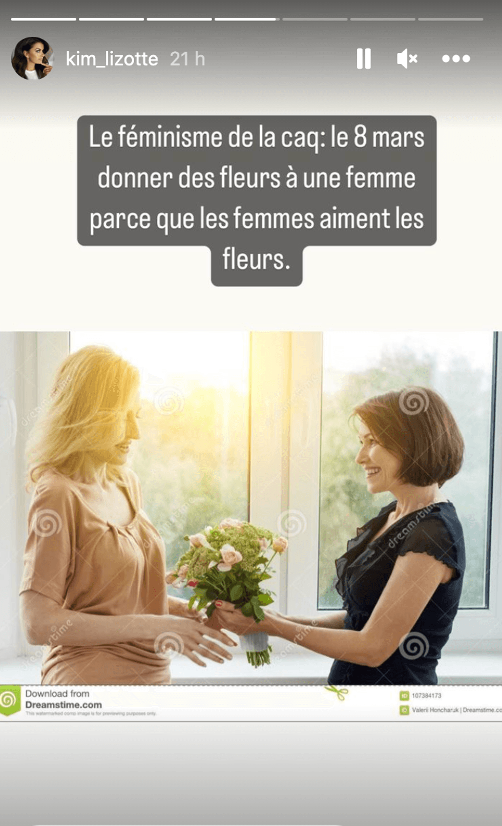 Story de Kim L\u00e9vesque-Lizotte.