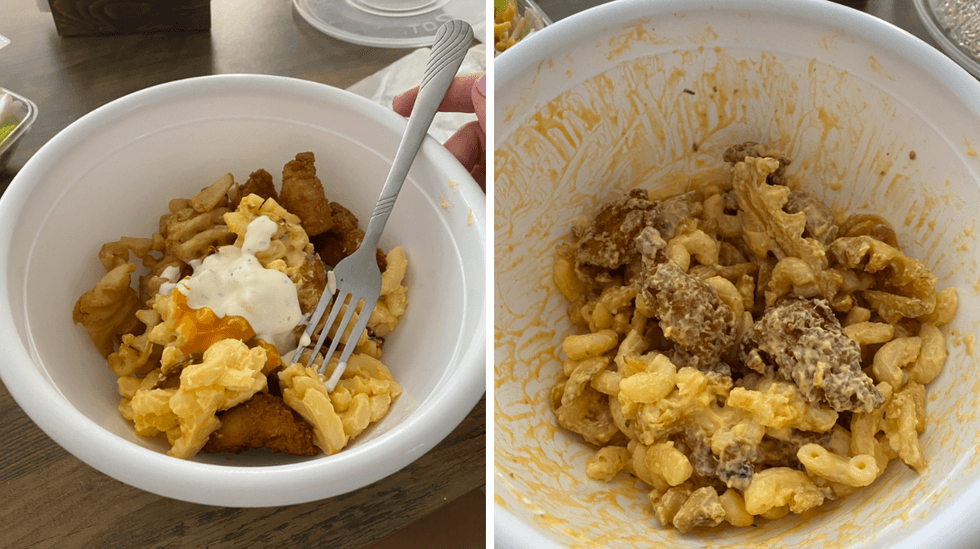 Before the ingredients were all mixed. Right: After the ingredients were shaken.
