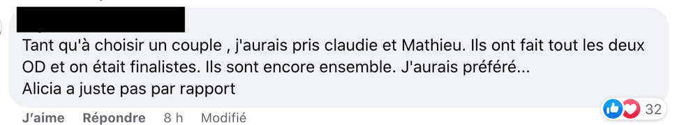 Commentaires sur Facebook.