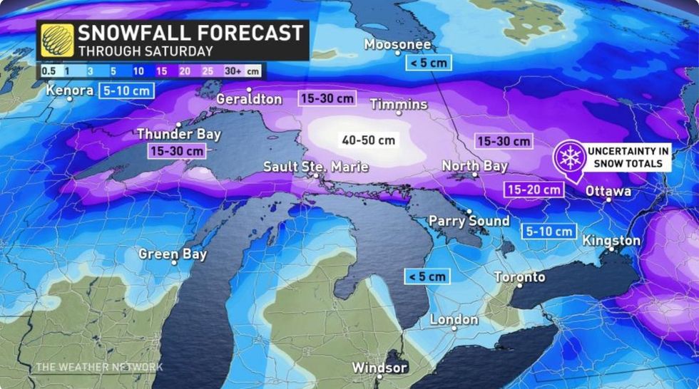 TWN's snowfall forecast
