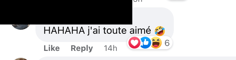 Commentaire sur Facebook.
