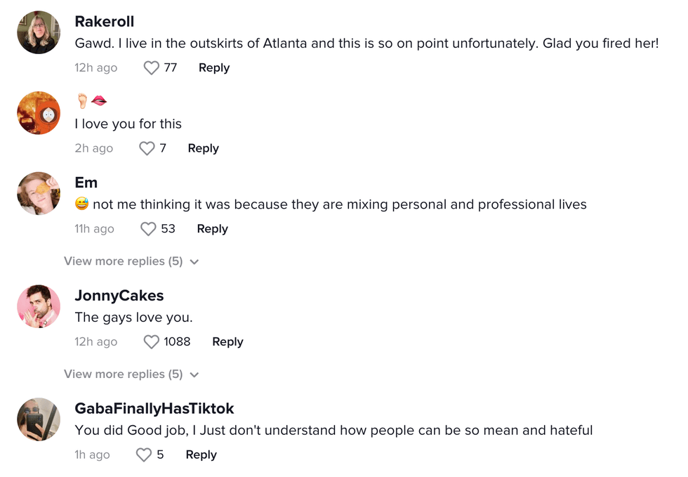 A part of the viral TikTok's comment section.