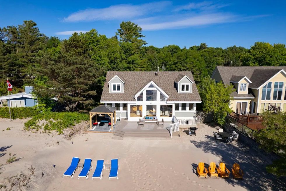Private beach area.