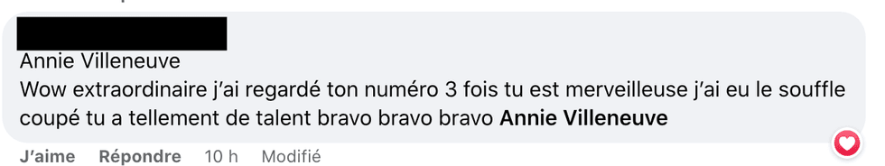 Commentaires sur Facebook.