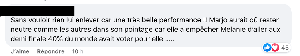 Commentaires sur Facebook.