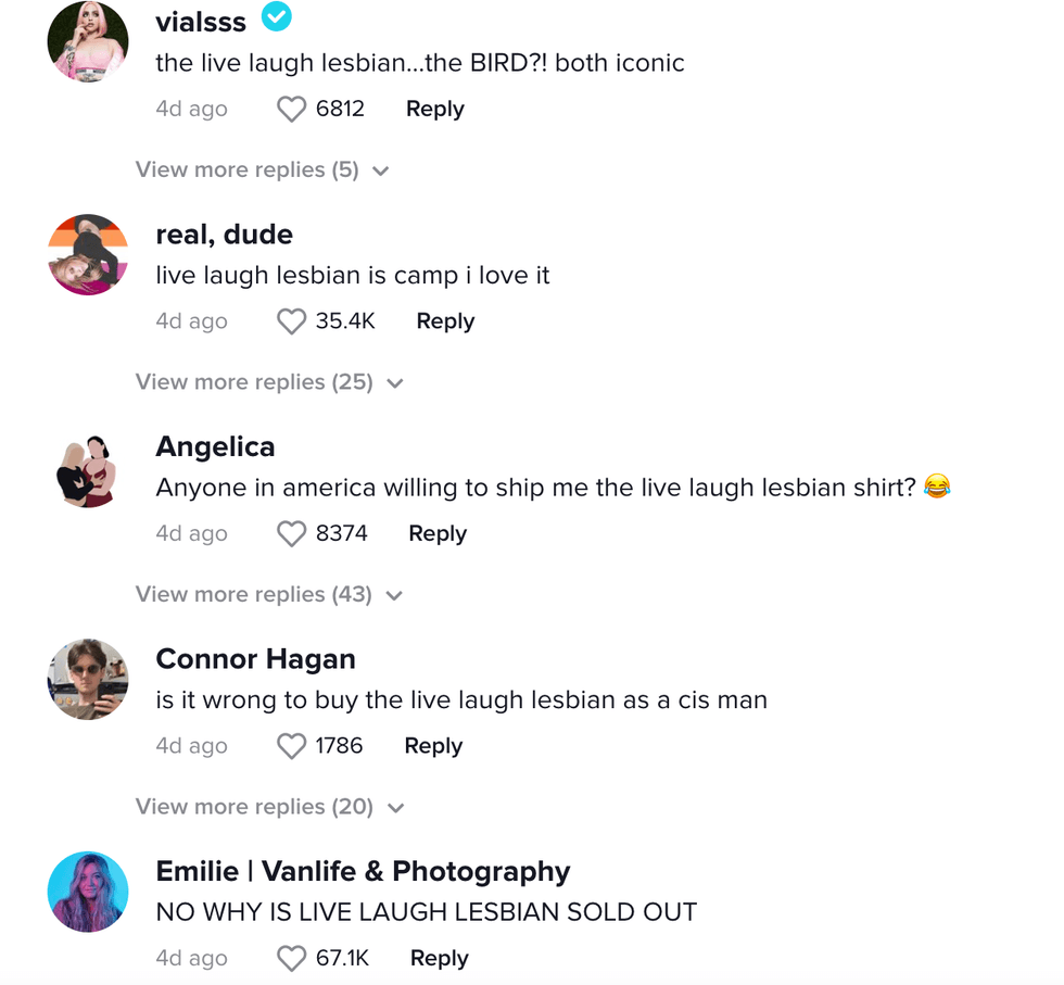 A part of the Target Pride Tiktok comment section.