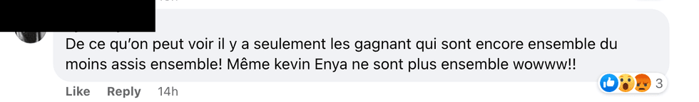 Commentaire sur Facebook.