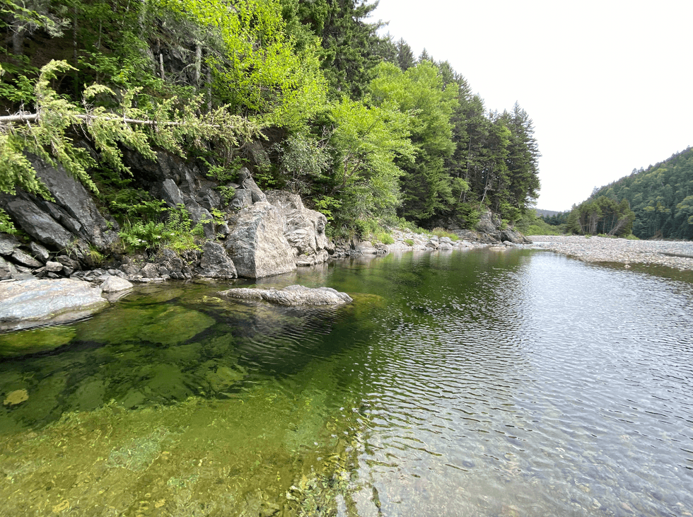 River at a campsite in Fundy Park.