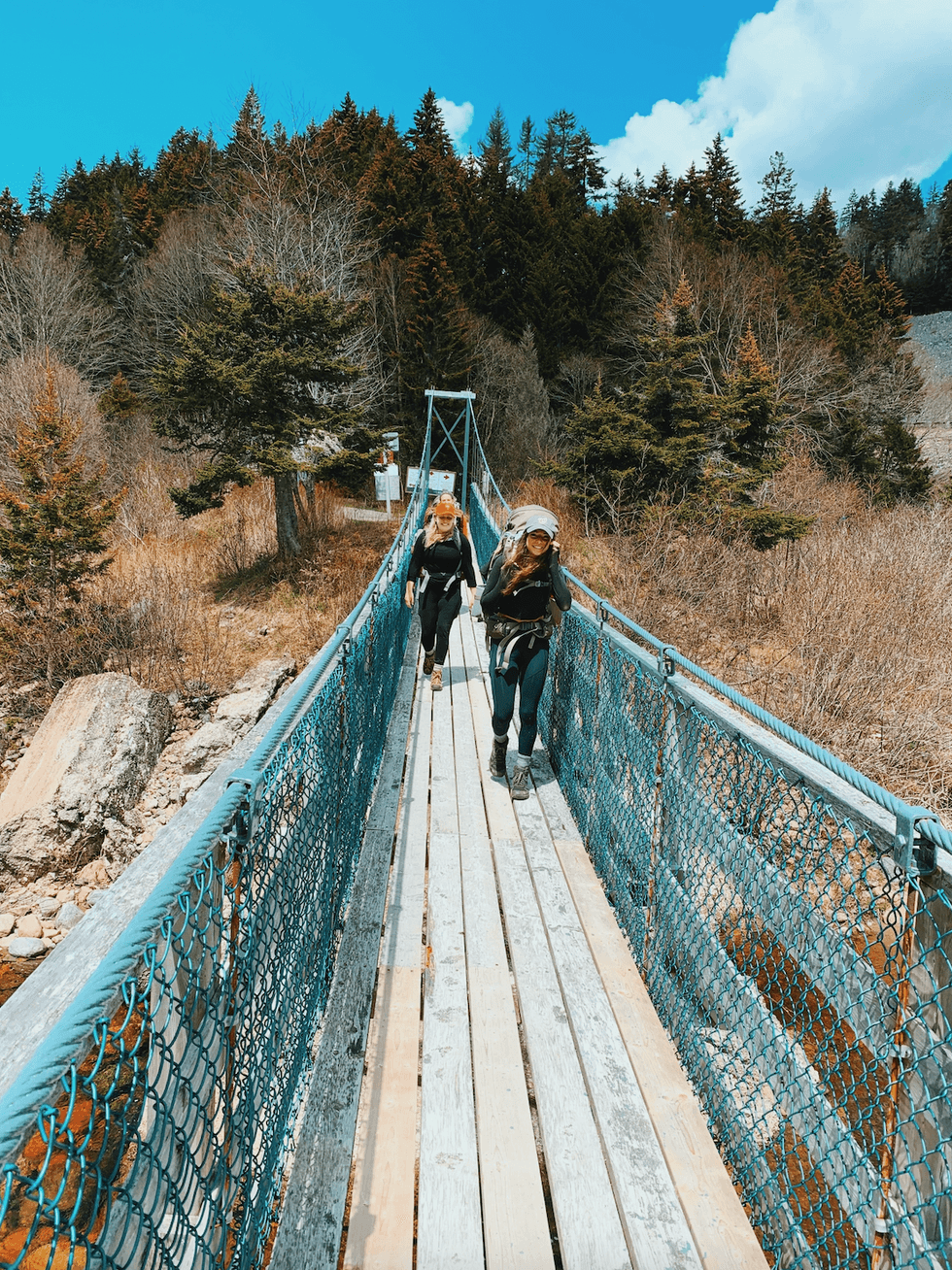 A Fundy Trail Parkway suspension bridge.