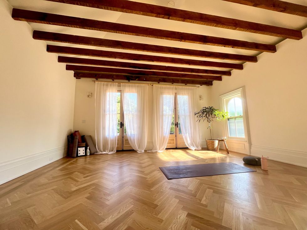 The yoga studio.