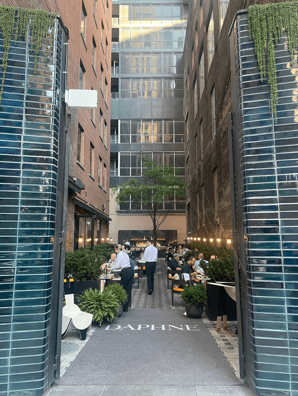 Daphne outdoor terrace.