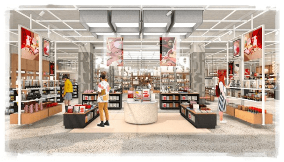 Rendering of the new Indigo store once you go through the doors.