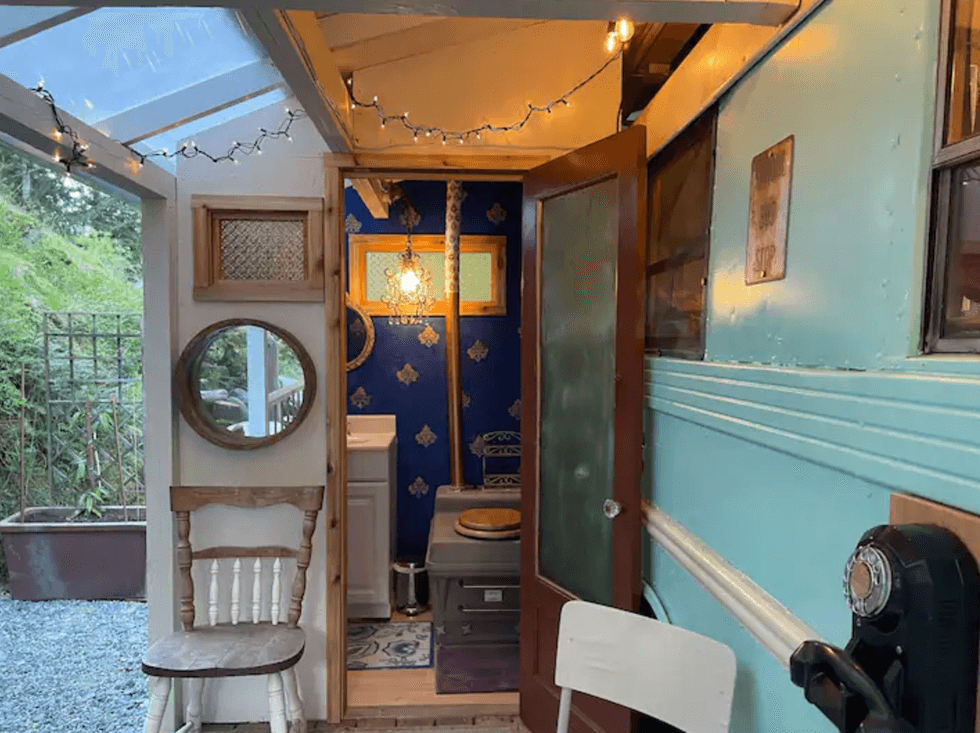 The bathroom.
